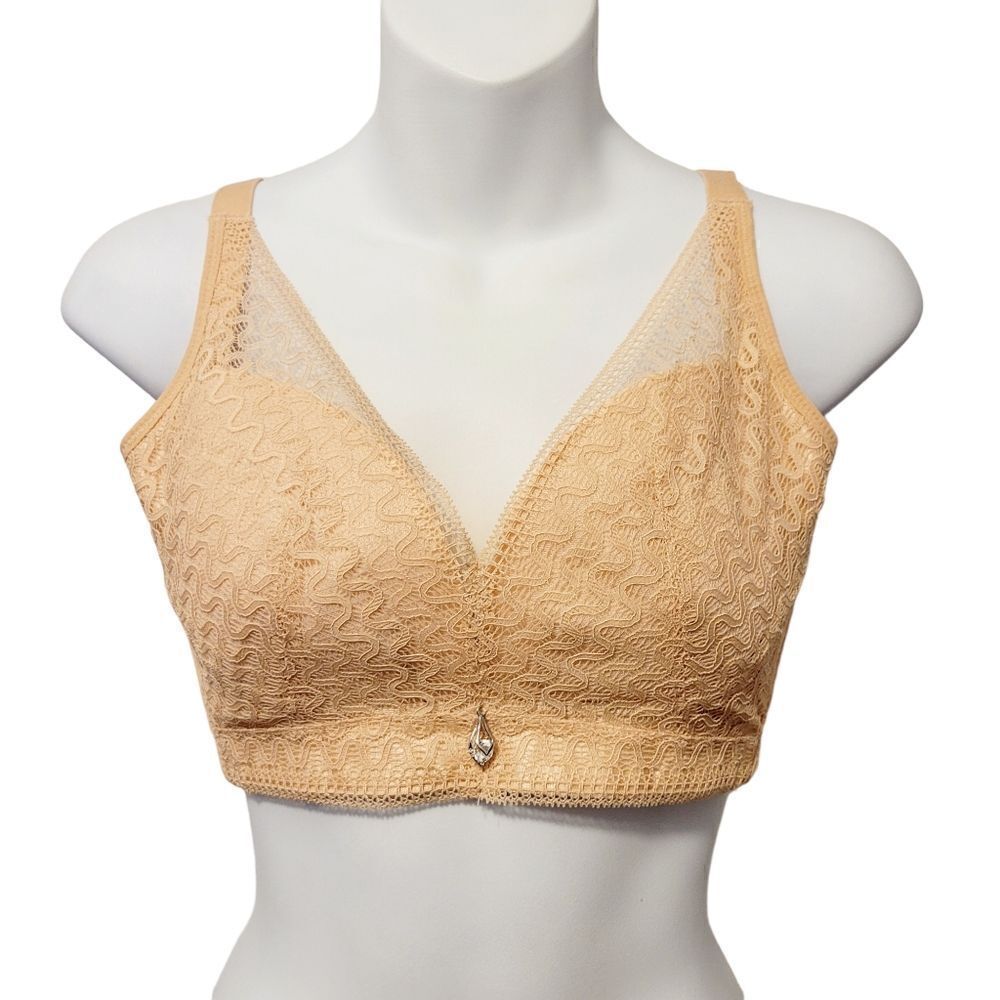 Vintage Tan Colour Lace Bra 34D